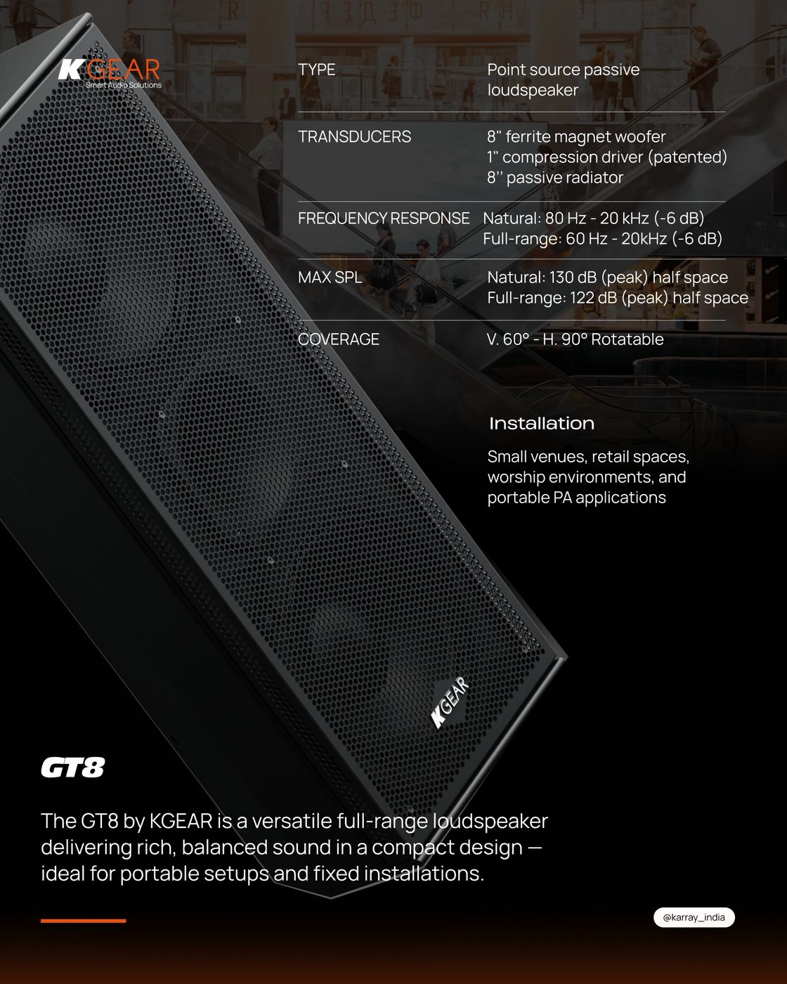 KGEAR GT8 Instagram post